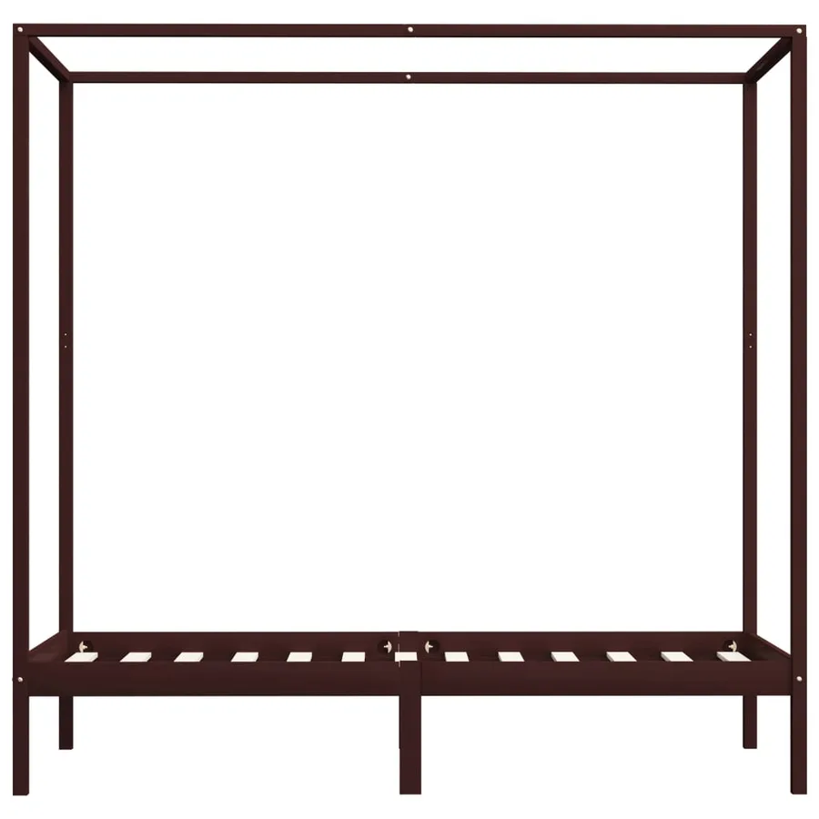 Cadre de lit à baldaquin sans matelas bois massif 90x200 cm - 3