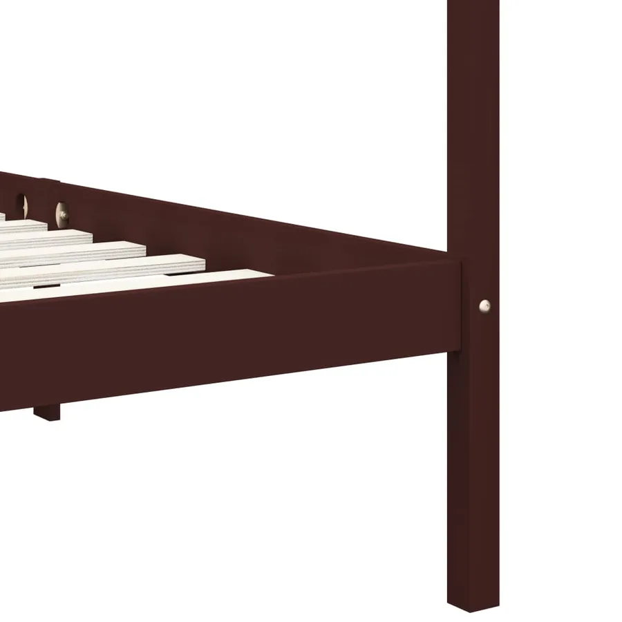 Cadre de lit à baldaquin sans matelas bois massif 90x200 cm - 6