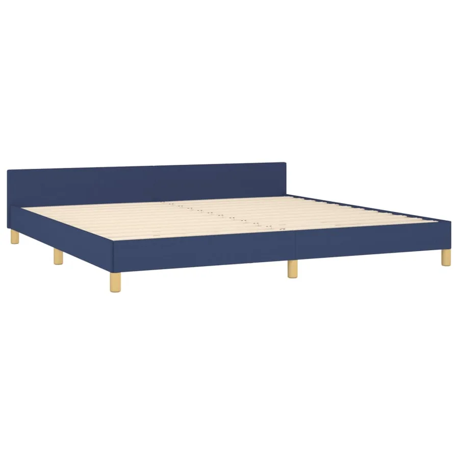 Cadre de lit sans matelas bleu 200x200 cm tissu - 5