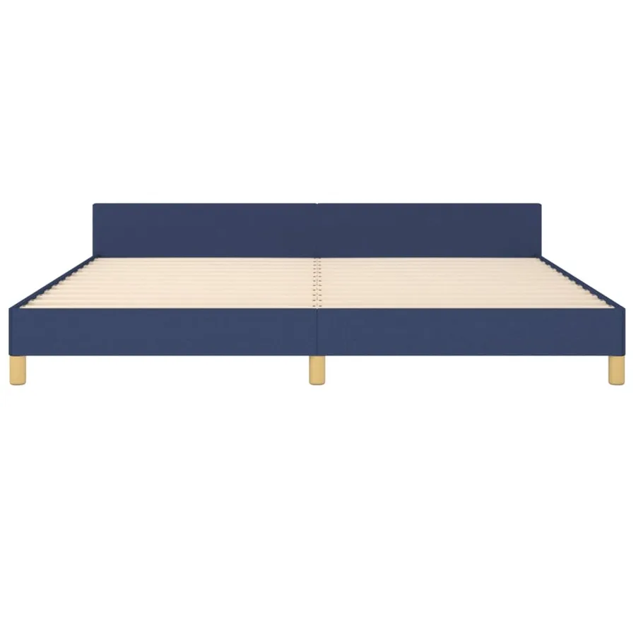 Cadre de lit sans matelas bleu 200x200 cm tissu - 6