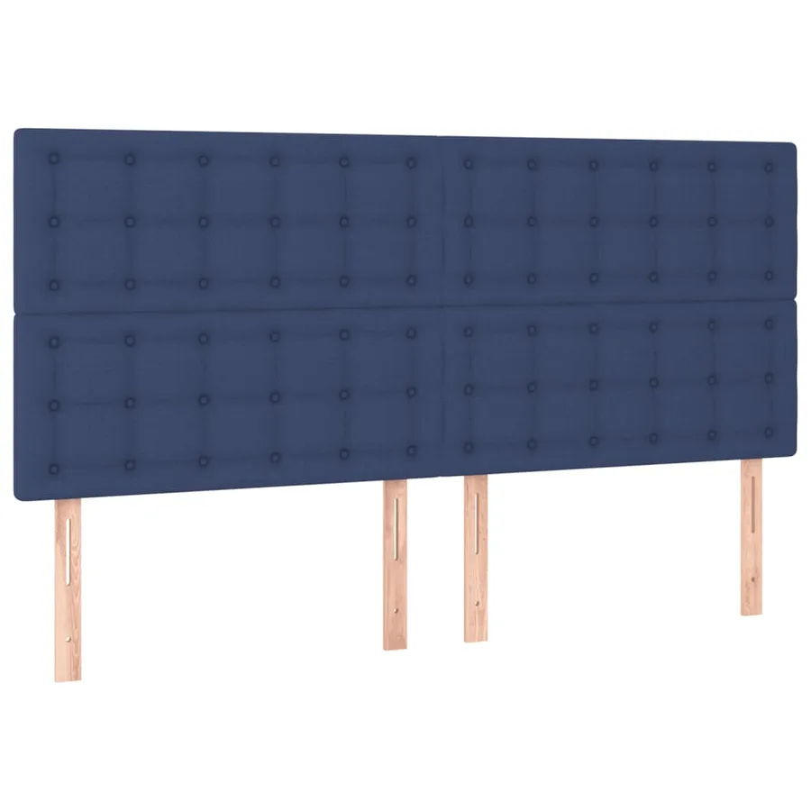Cadre de lit sans matelas bleu 200x200 cm tissu - 9