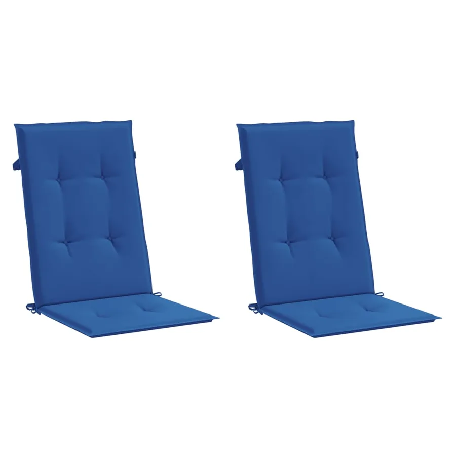Coussins de chaise de jardin à dossier haut lot de 2 bleu royal - 3