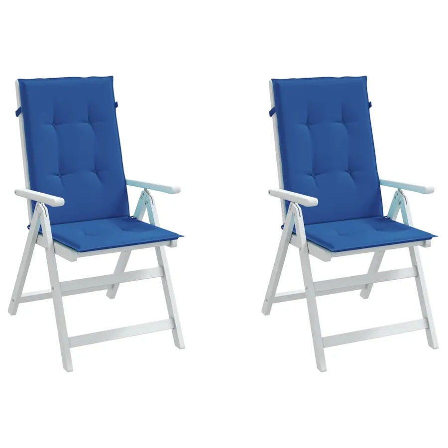 Coussins de chaise de jardin à dossier haut lot de 2 bleu royal - 4