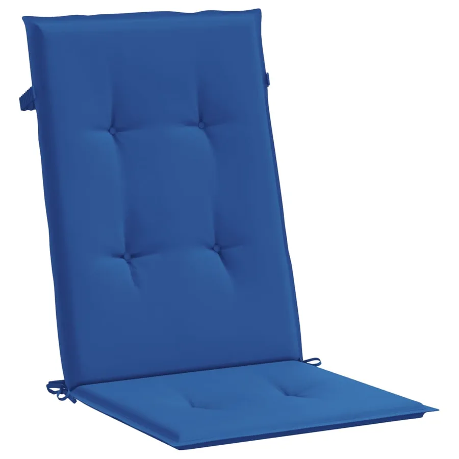 Coussins de chaise de jardin à dossier haut lot de 2 bleu royal - 5