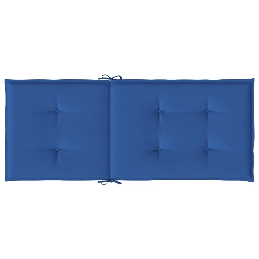 Coussins de chaise de jardin à dossier haut lot de 2 bleu royal - 7