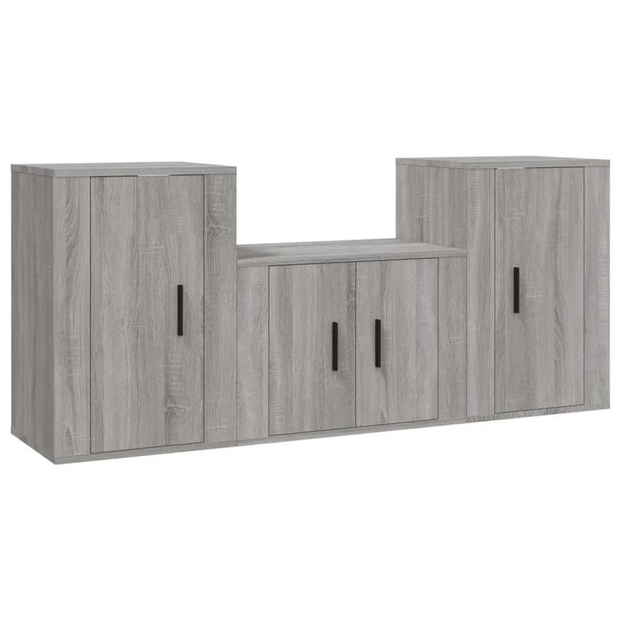 Ensemble de meubles TV 3 pcs Sonoma gris Bois d'ingénierie - 2