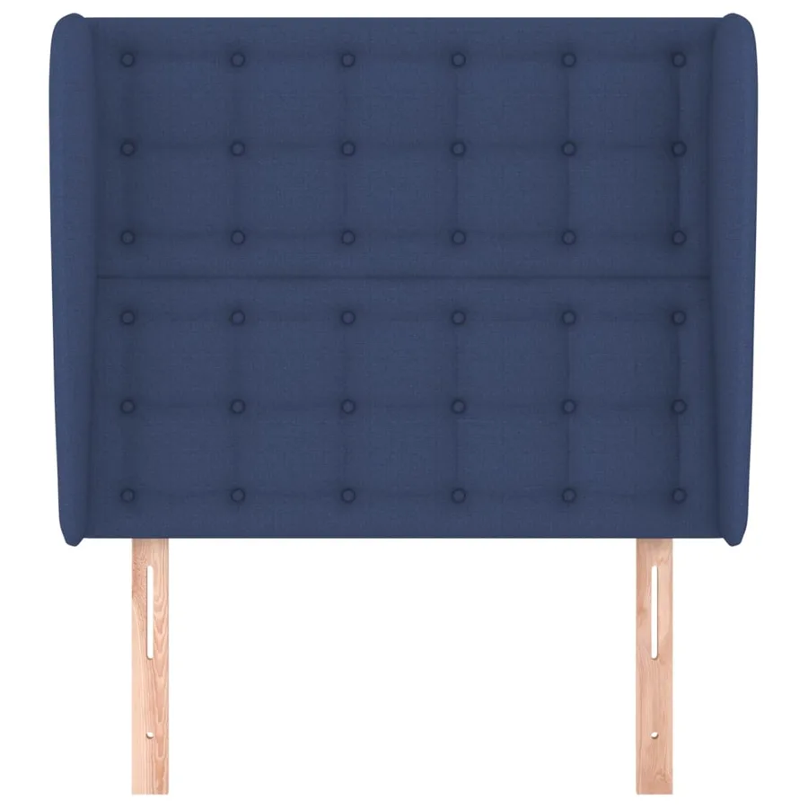 Tête de lit avec oreilles Bleu 83x23x118/128 cm Tissu - 3