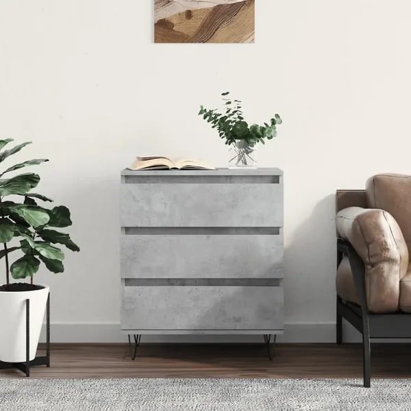 Buffet Gris béton 60x35x70 cm Bois d'ingénierie