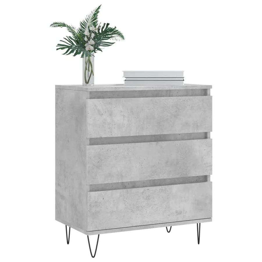 Buffet Gris béton 60x35x70 cm Bois d'ingénierie - 3