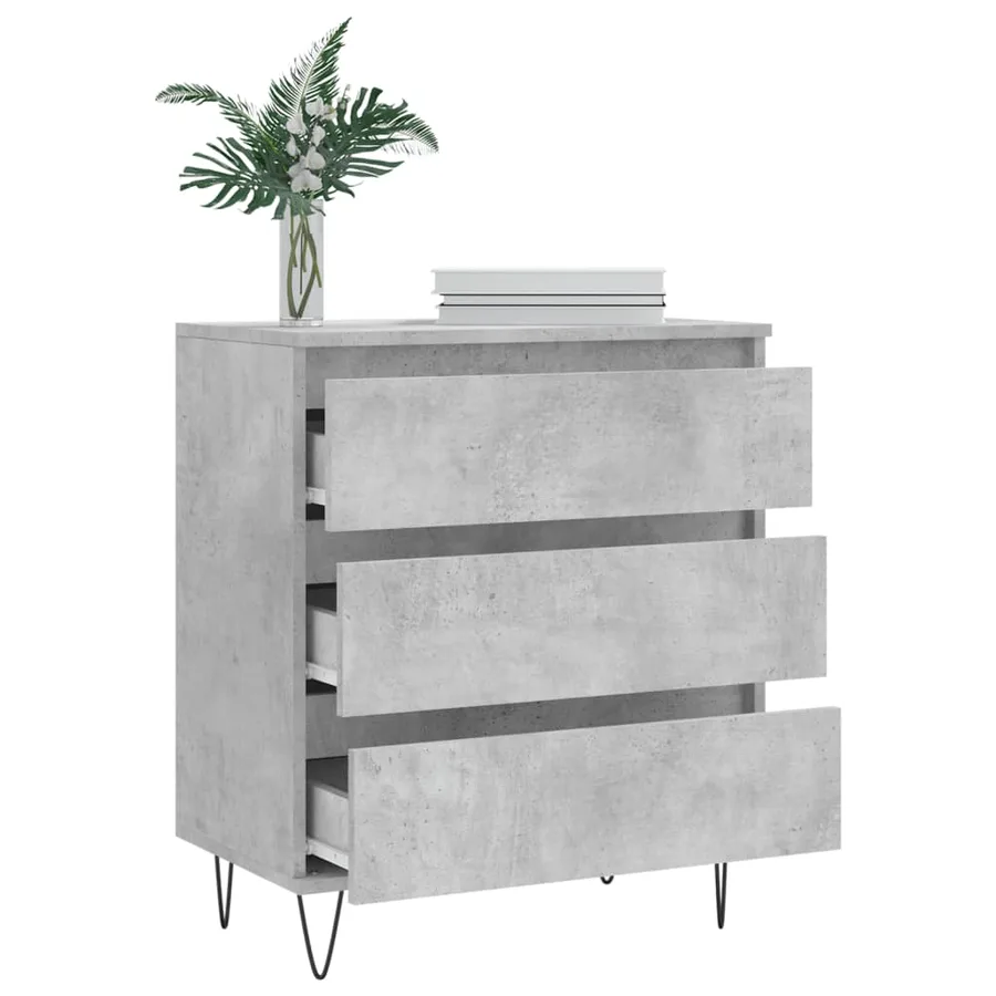 Buffet Gris béton 60x35x70 cm Bois d'ingénierie - 4