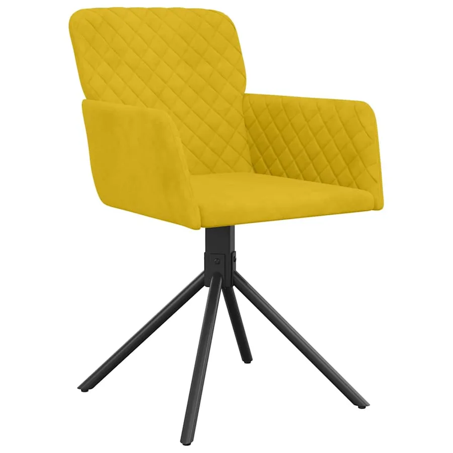 Chaises pivotantes à manger lot de 2 Jaune Velours - 3