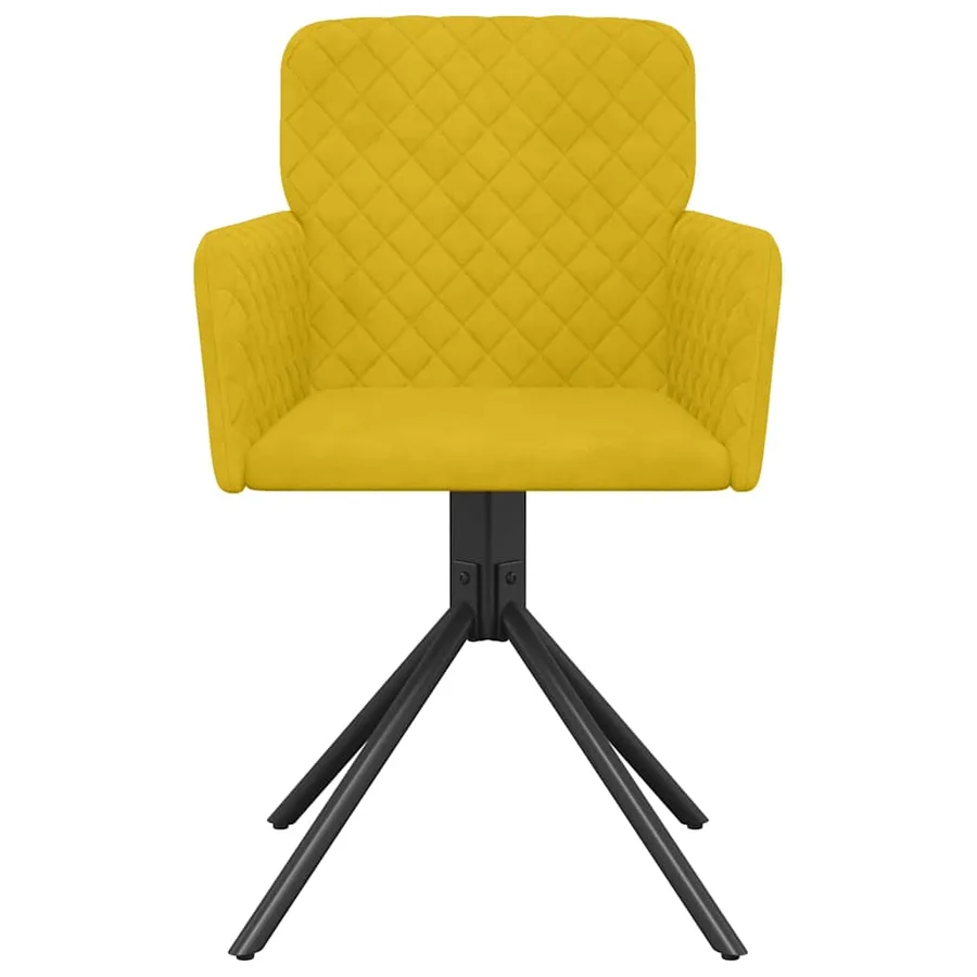 Chaises pivotantes à manger lot de 2 Jaune Velours - 4