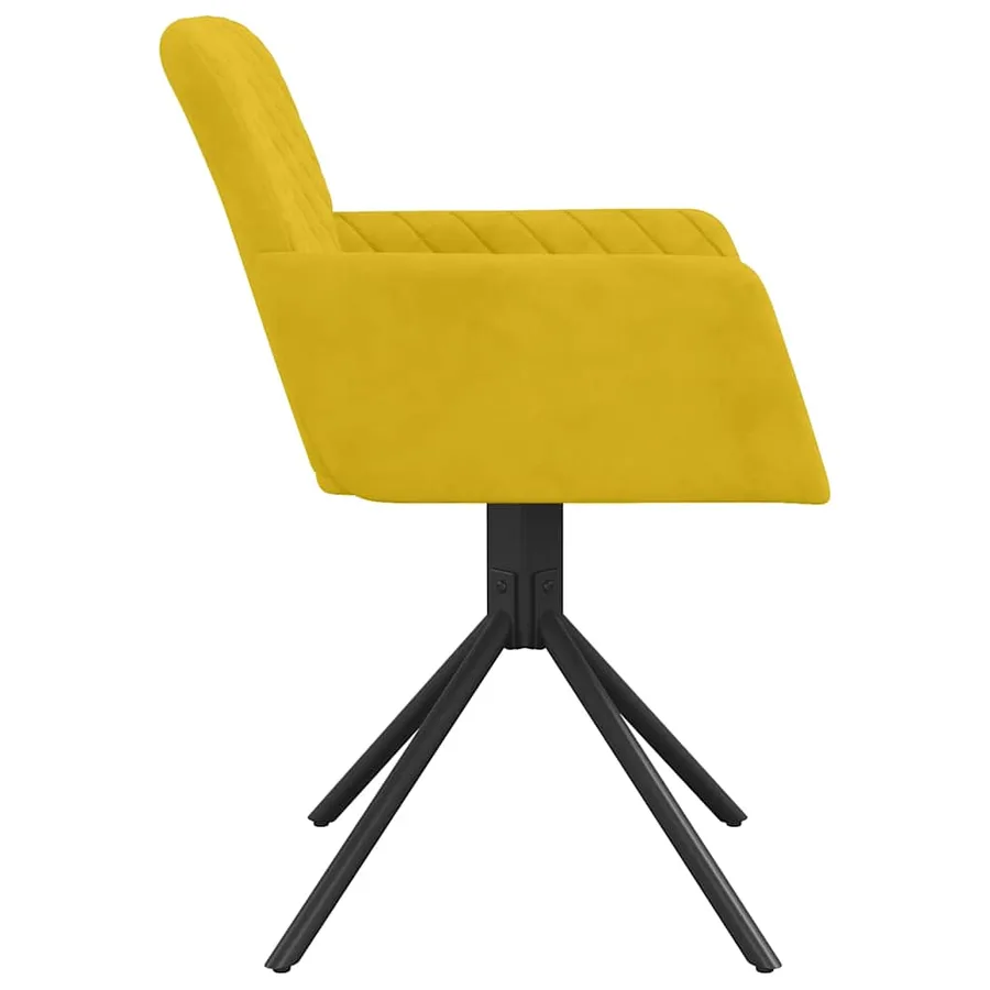 Chaises pivotantes à manger lot de 2 Jaune Velours - 5