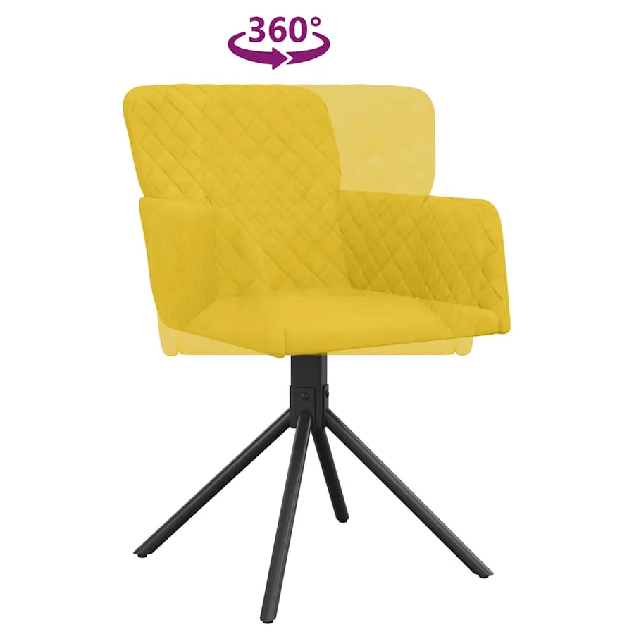 Chaises pivotantes à manger lot de 2 Jaune Velours - 8