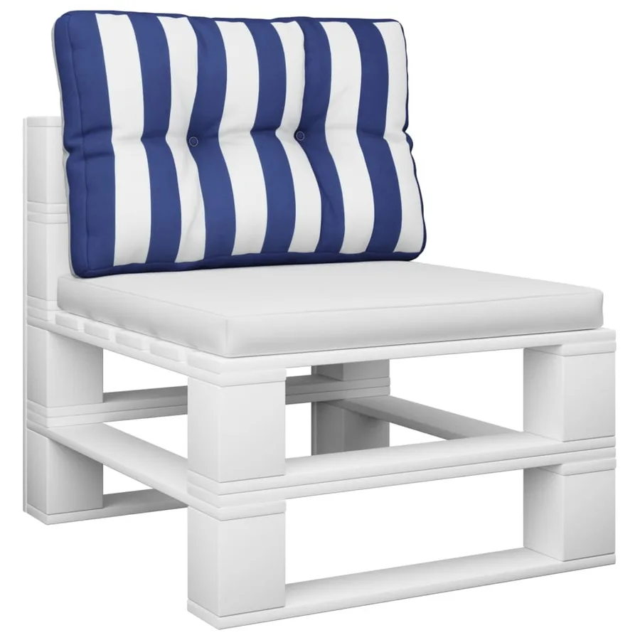 Coussin de palette rayures bleues et blanches 60x40x12 cm tissu - 3