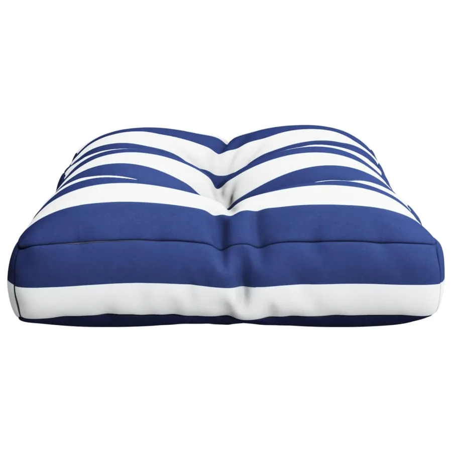 Coussin de palette rayures bleues et blanches 60x40x12 cm tissu - 6