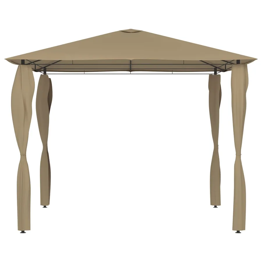 Belvédère avec revêtement de poteaux 3x3x2,6 m Taupe 160 g/m² - 2