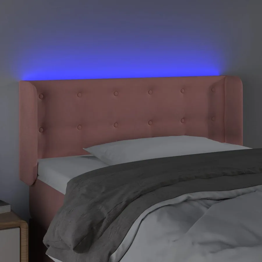 Tête de lit à LED Rose 103x16x78/88 cm Velours - 4