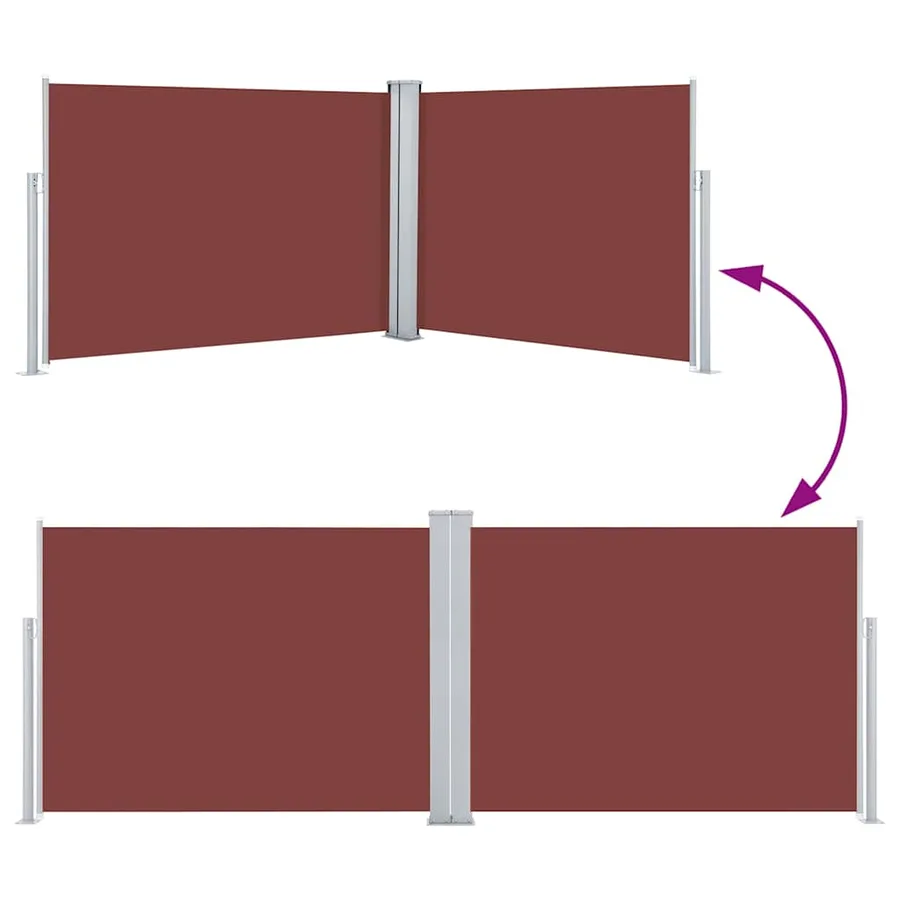 Auvent latéral rétractable Marron 120 x 1000 cm - 5