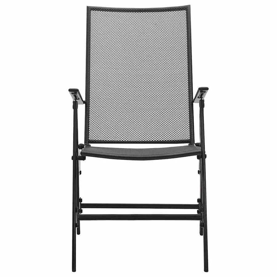 Chaises pliables en maille lot de 4 Acier Anthracite - 3