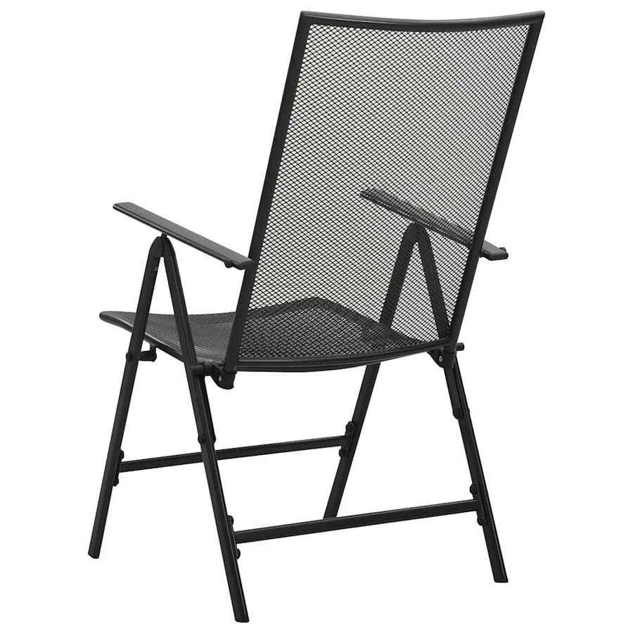 Chaises pliables en maille lot de 4 Acier Anthracite - 5