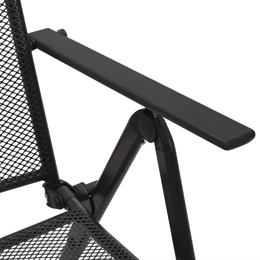 Chaises pliables en maille lot de 4 Acier Anthracite - 7
