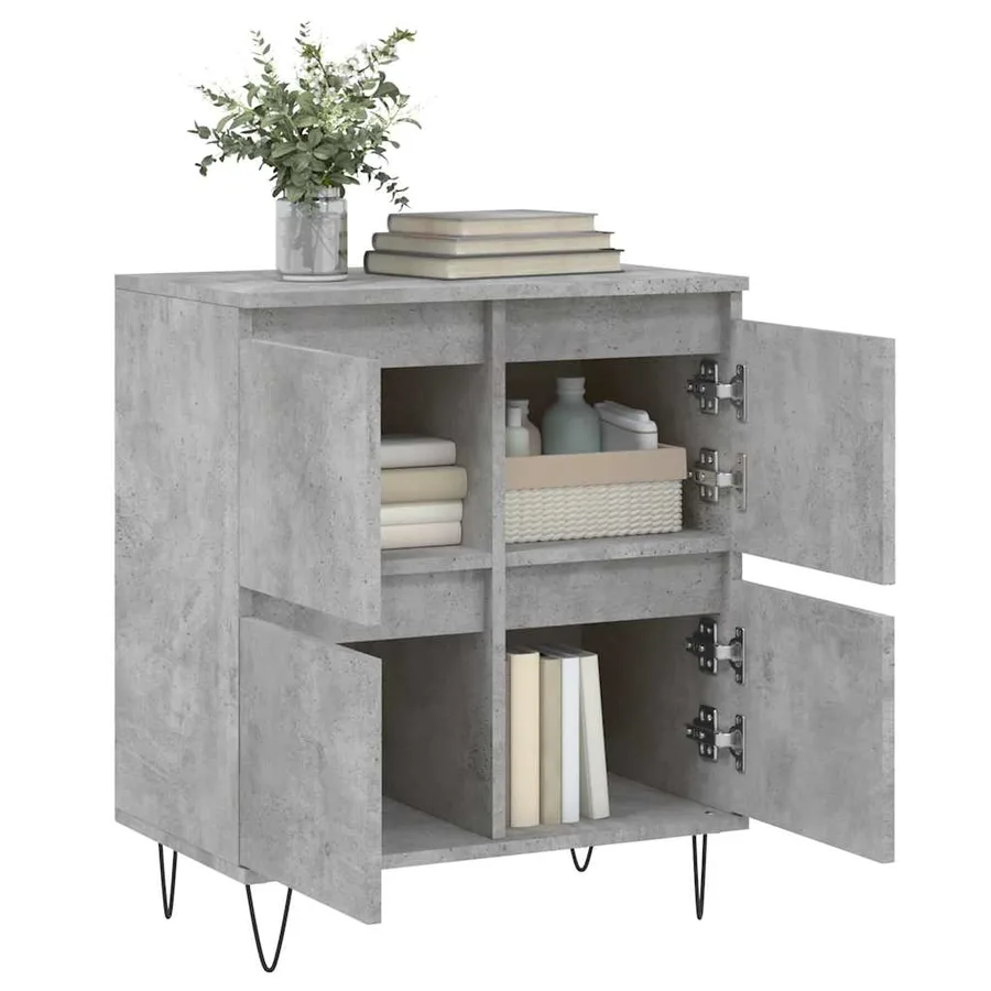 Buffet Gris béton 60x35x70 cm Bois d'ingénierie - 4