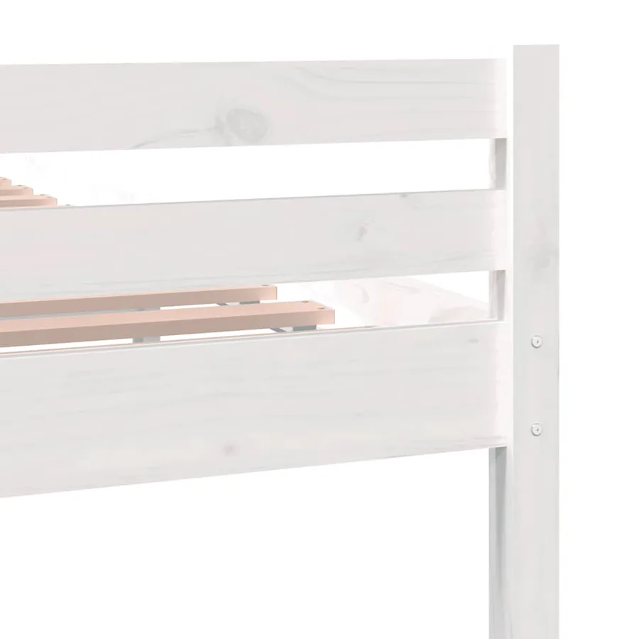 Cadre de lit sans matelas blanc bois massif 200x200 cm - 7