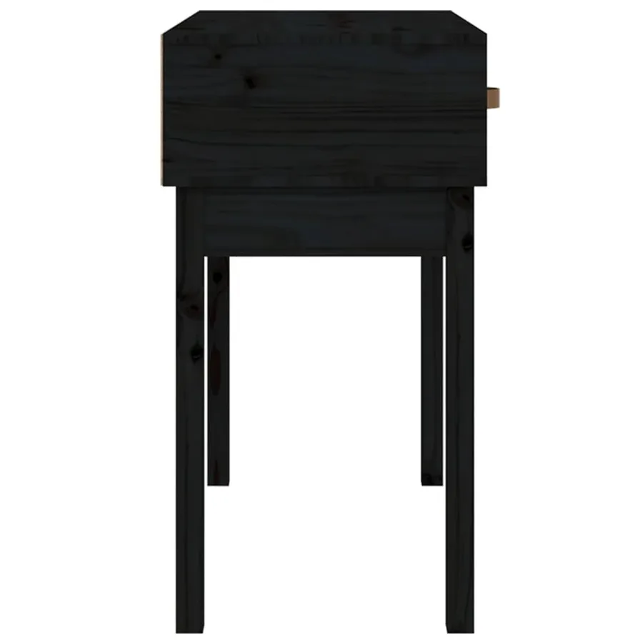 Table console Noir 76,5x40x75 cm Bois massif de pin - 5
