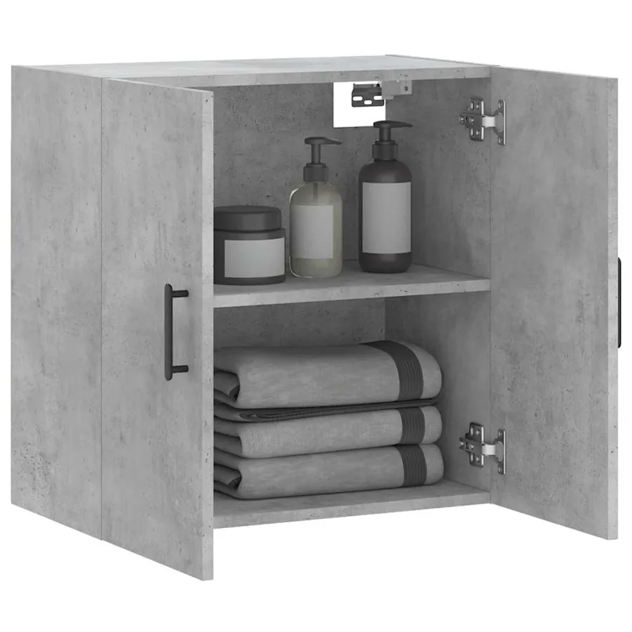 Armoire murale gris béton 60x31x60 cm bois d'ingénierie - 4