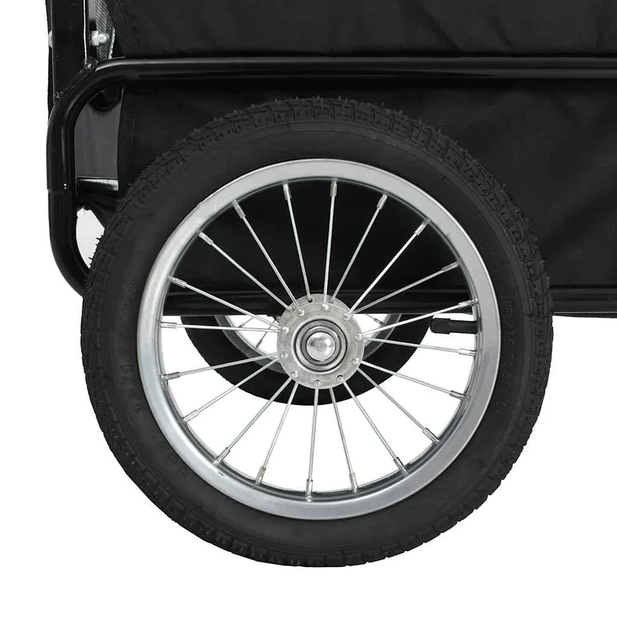 Remorque de vélo pour chiens et poussette 2-en-1 gris et bleu - 7