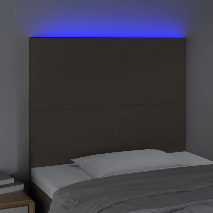 Tête de lit à LED Taupe 100x5x118/128 cm Tissu - 3