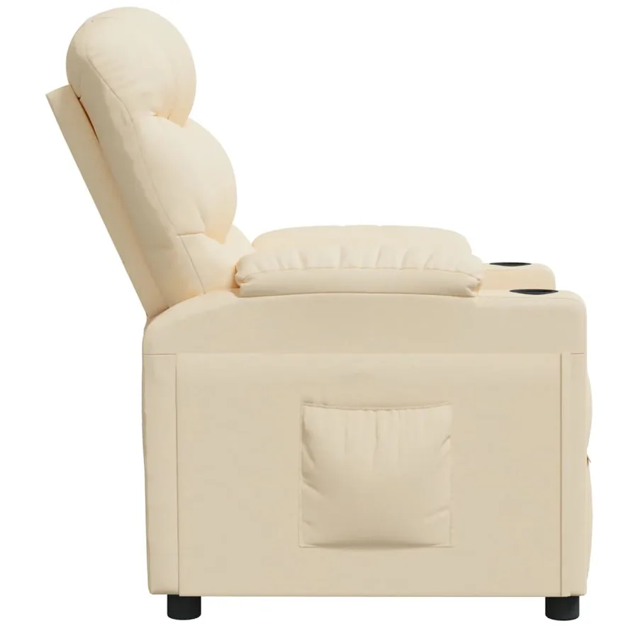 Fauteuil inclinable Crème Tissu - 4