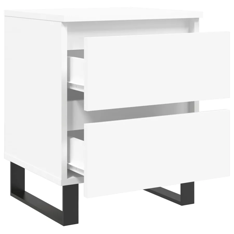Tables de chevet 2 pcs blanc 40x35x50 cm bois d’ingénierie - 6