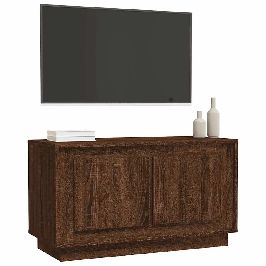 Meuble TV chêne marron 80x35x45 cm bois d'ingénierie - 4
