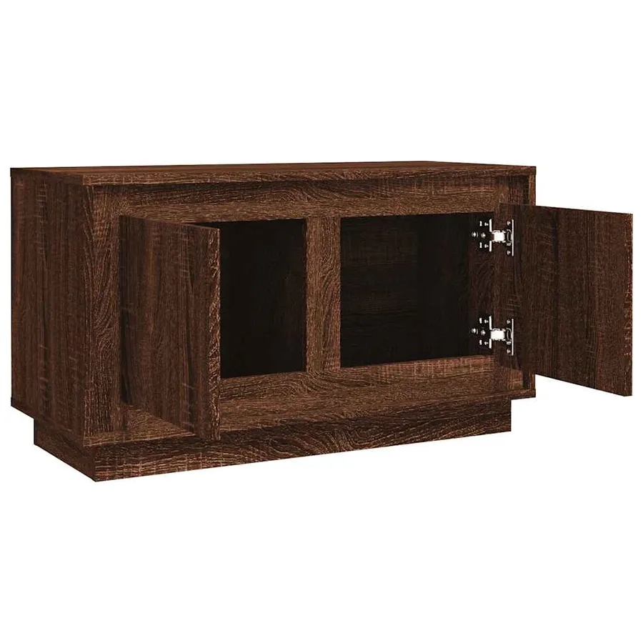 Meuble TV chêne marron 80x35x45 cm bois d'ingénierie - 7