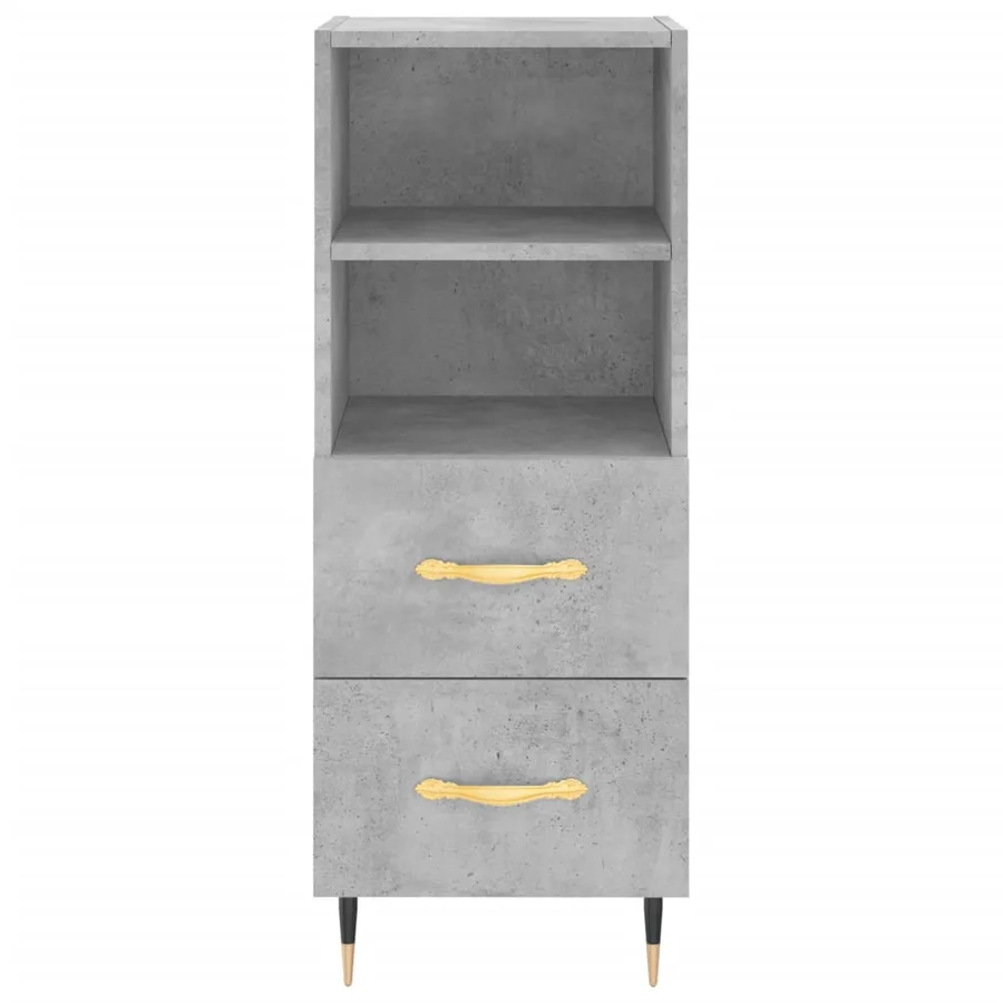 Buffet Gris béton 34,5x34x90 cm Bois d'ingénierie - 6