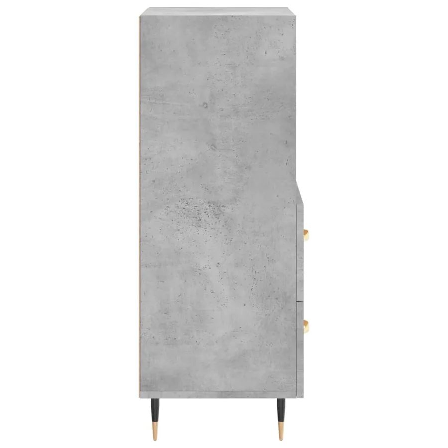 Buffet Gris béton 34,5x34x90 cm Bois d'ingénierie - 7