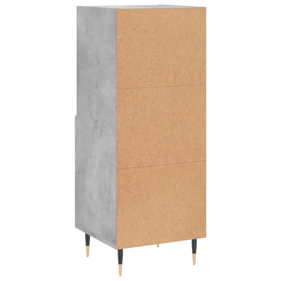 Buffet Gris béton 34,5x34x90 cm Bois d'ingénierie - 8