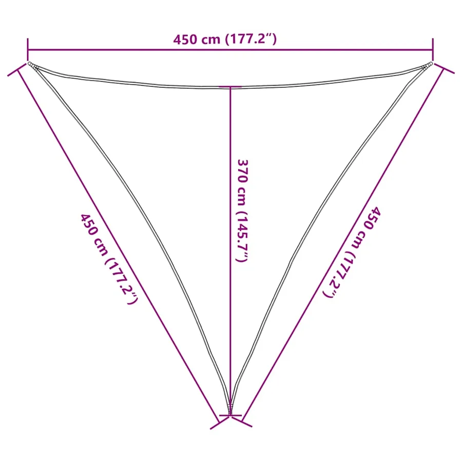Voile d'ombrage 160 g/m² Rouge 4,5x4,5x4,5 m PEHD - 10