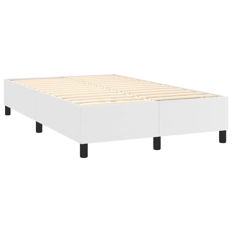 Sommier à lattes de lit avec matelas Blanc 120x200cm Similicuir - 4