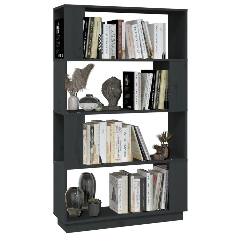 Bibliothèque/Séparateur de pièce Gris 80x25x132 cm Pin massif - 4