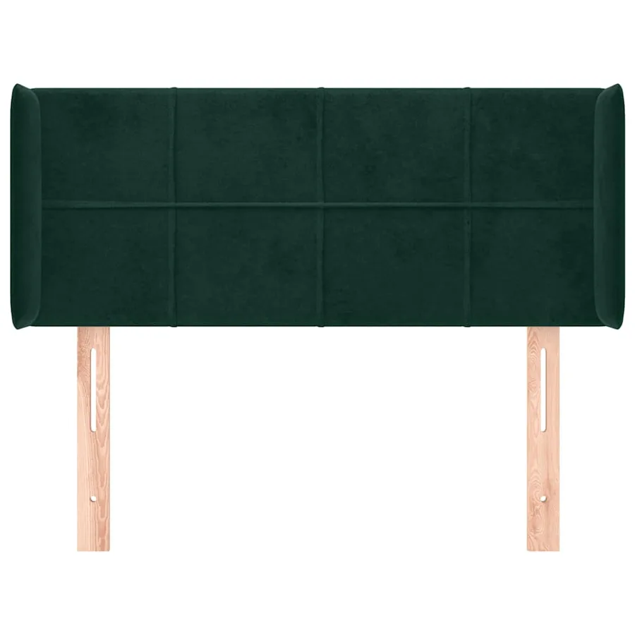 Tête de lit avec oreilles Vert foncé 83x16x78/88 cm Velours - 3