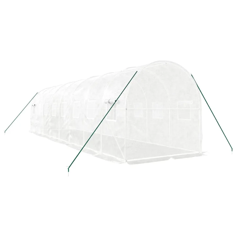 Serre avec cadre en acier blanc 16 m² 8x2x2 m - 6