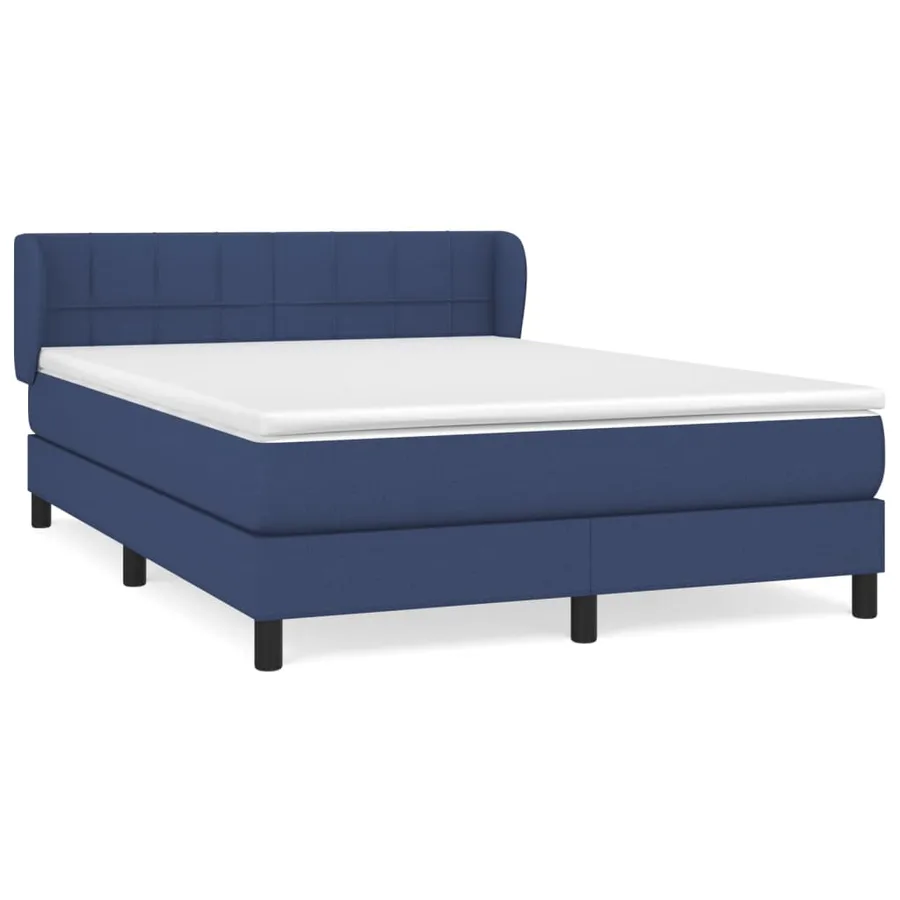 Sommier à lattes de lit avec matelas Bleu 140x200 cm Tissu - 2