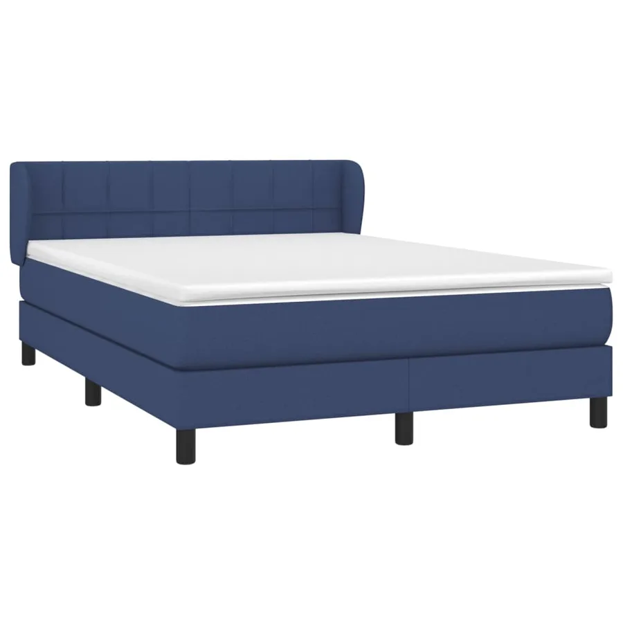 Sommier à lattes de lit avec matelas Bleu 140x200 cm Tissu - 3