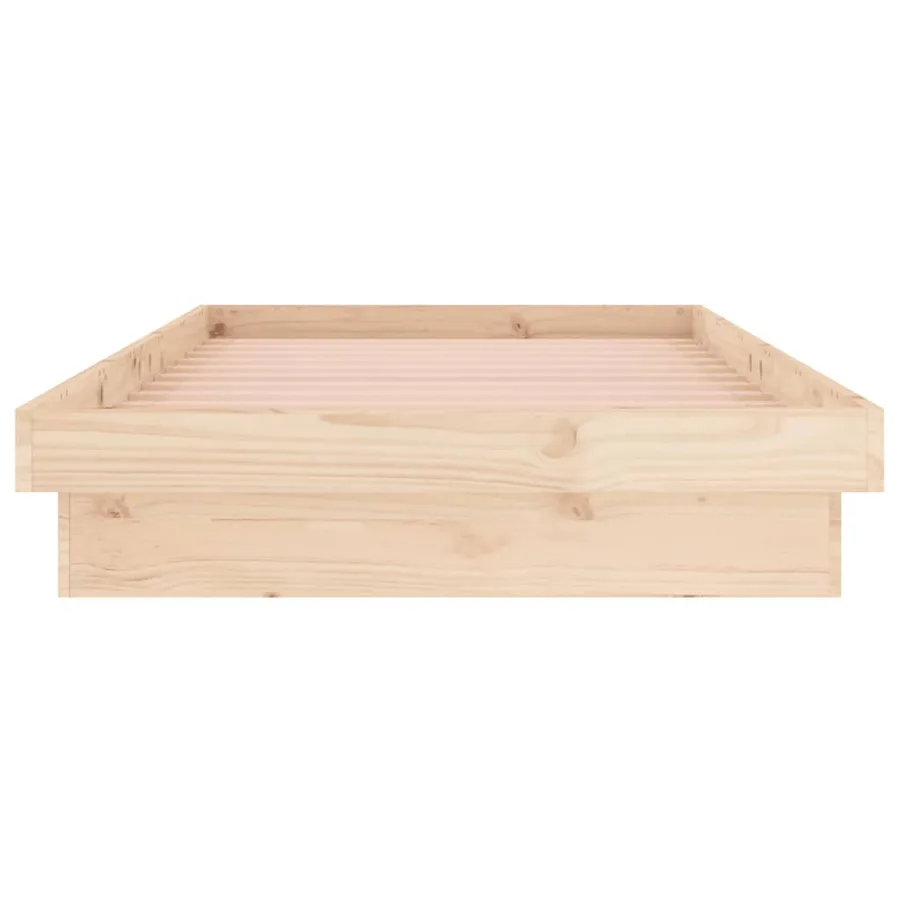 Cadre de lit à LED sans matelas 90x200 cm bois massif - 7