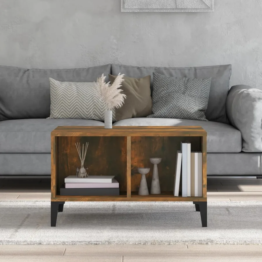 Table basse Chêne fumé 60x50x36,5 cm Bois d'ingénierie - 3