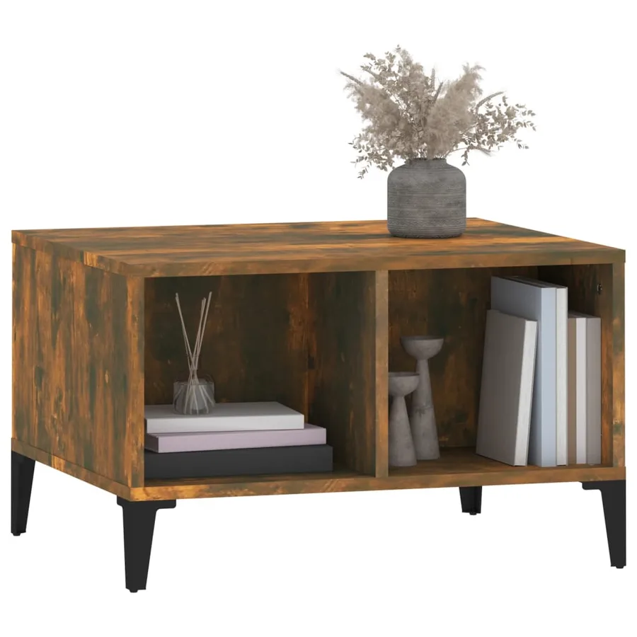 Table basse Chêne fumé 60x50x36,5 cm Bois d'ingénierie - 4