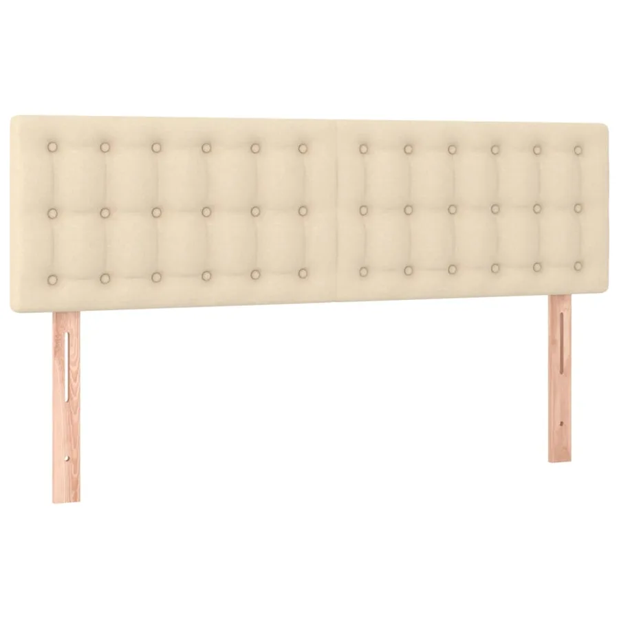 Sommier à lattes de lit avec matelas Crème 140x190 cm Tissu - 6